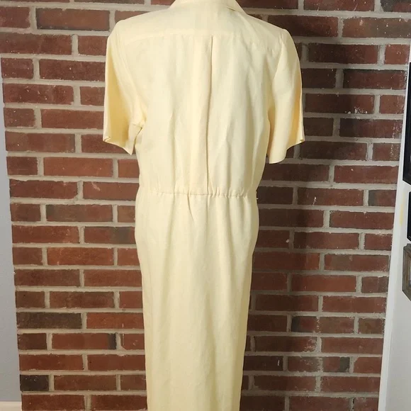 Brooks Brothers Vintage Yellow Button-Down Dress, size 12 - Picture 4 of 7